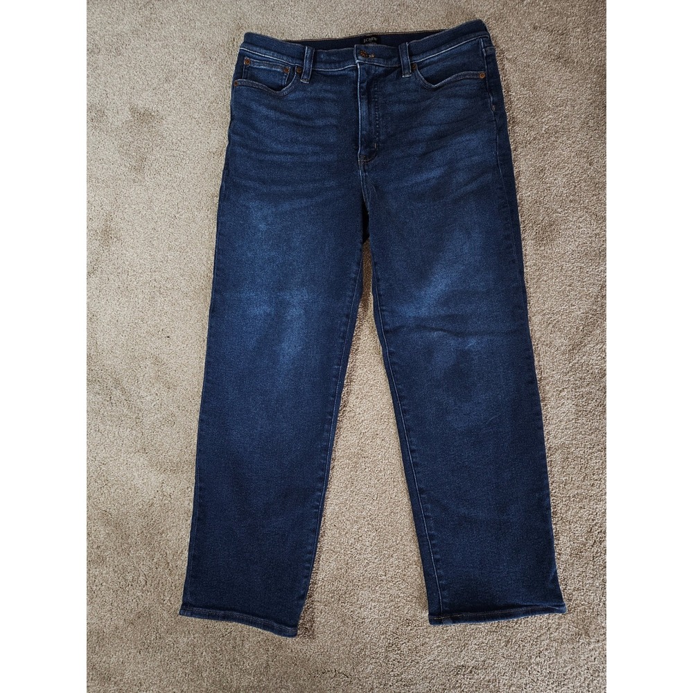 J.Crew Stovepipe Jeans Womens 31 Dark Wash High Rise Straight Leg Blue Denim - Picture 3 of 8